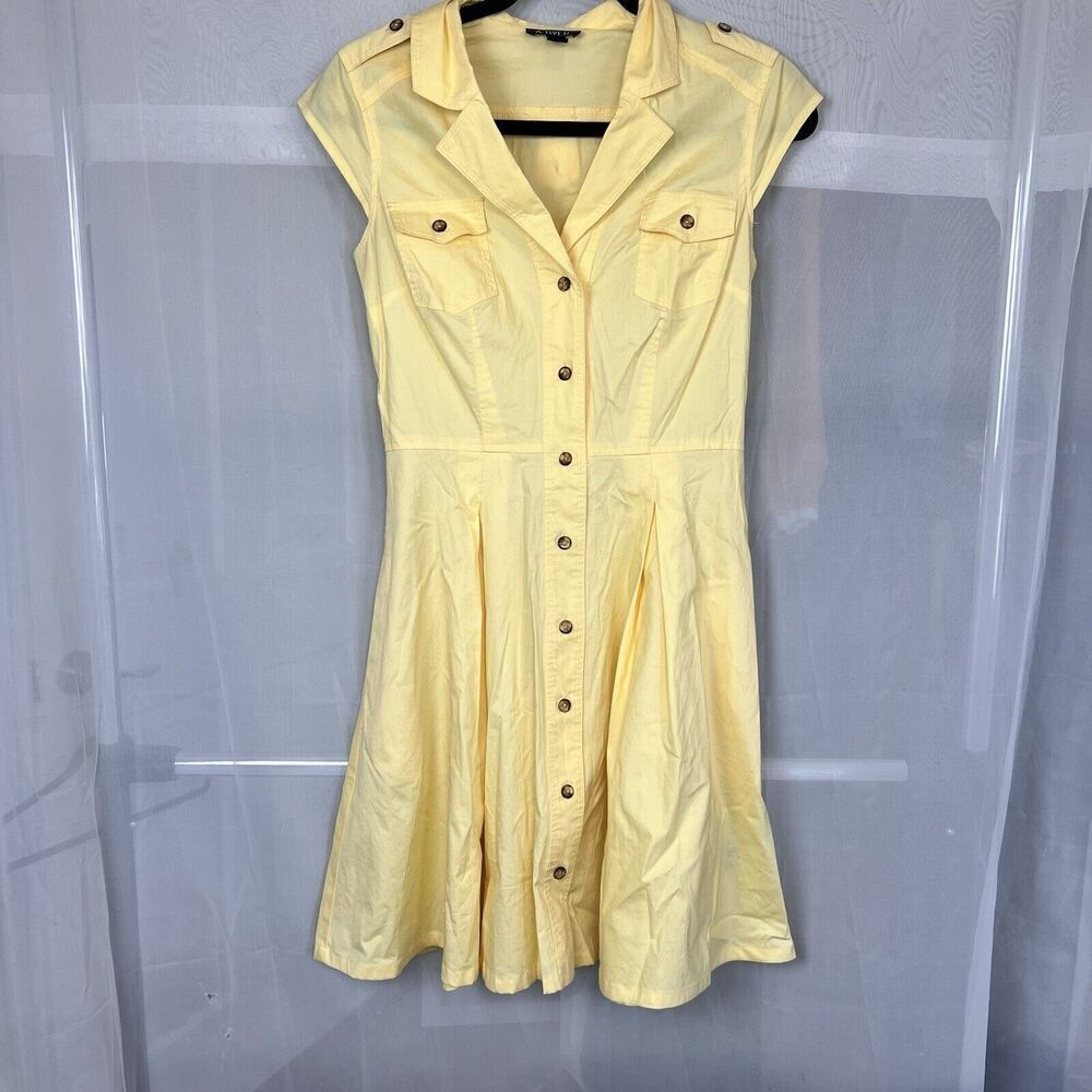 Vintage 90s A Byer button down mini dress Md collared pockets farmhouse preppy